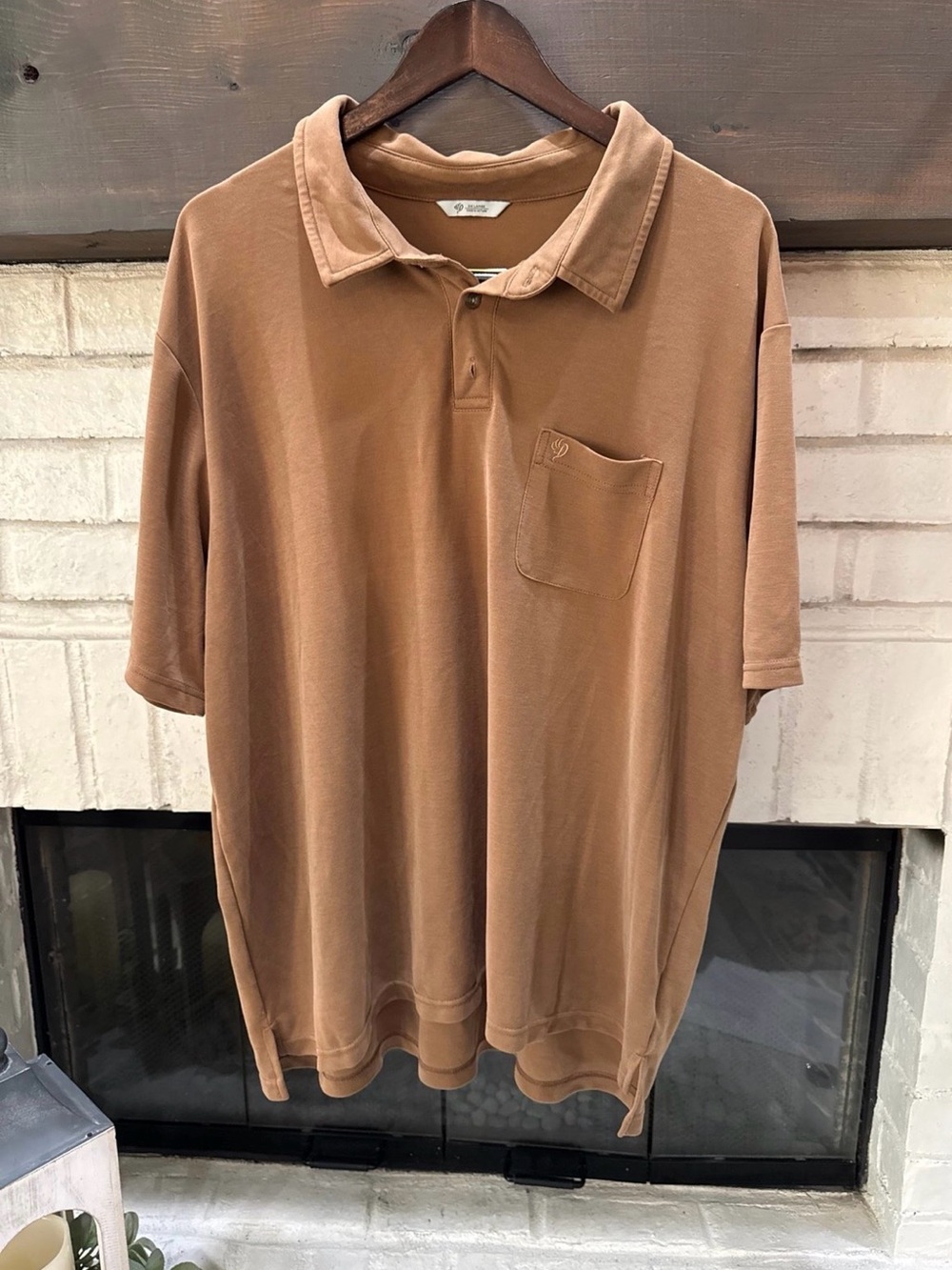 Duck Camp Travel Day Polo in the Pintail Brown